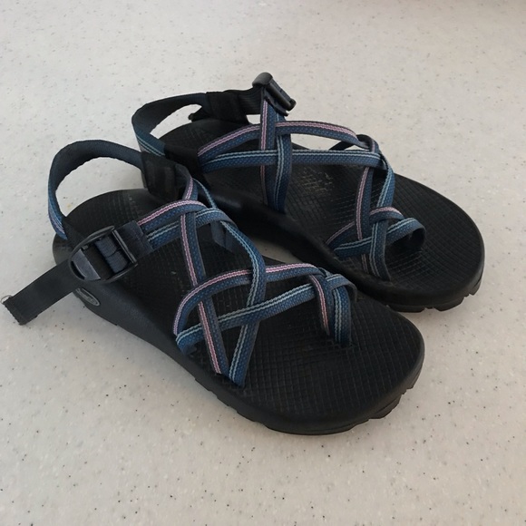 Chaco Shoes - Chaco Blue & Purple Double Strap Sandals